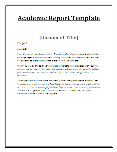 Academic Report Template Word Free