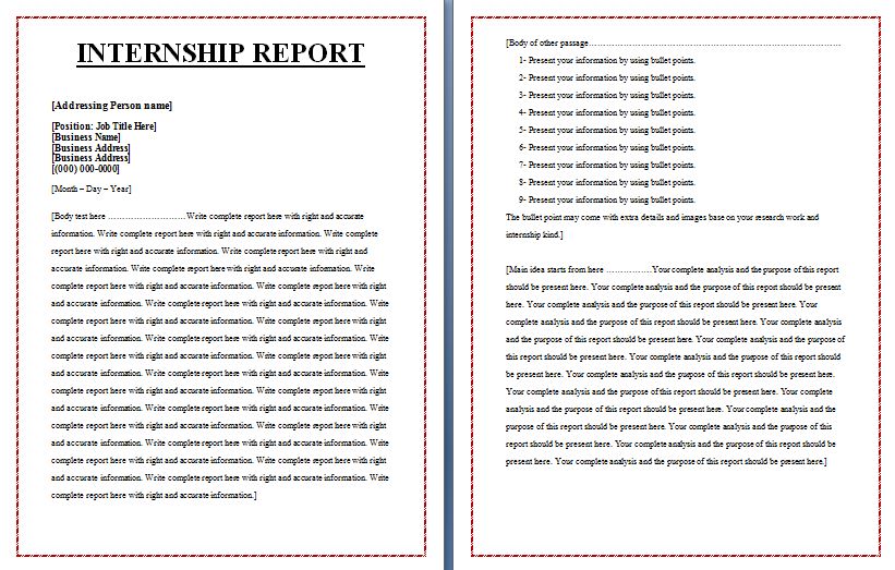 free-internship-report-format-free-report-templates