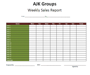 Sample Weekly Report | Free Report Templates